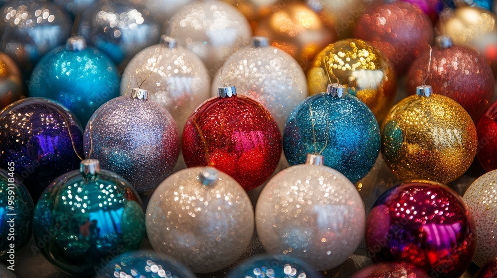 balls for the Christmas tree, a storefront Christmas decoration balls for the Christmas tree, a storefront Christmas decoration