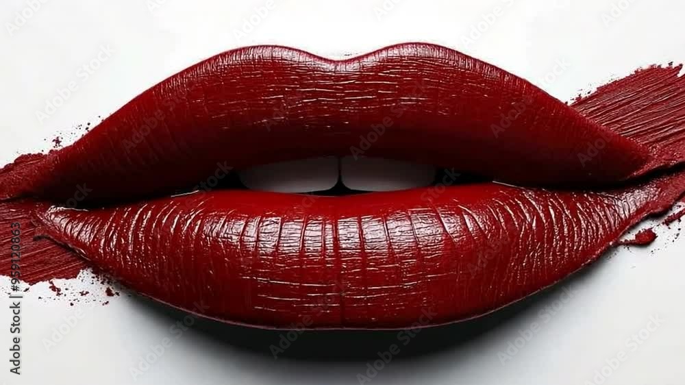 Using a dark red lipstick against a white backdrop Using a dark red lipstick against a white backdrop
