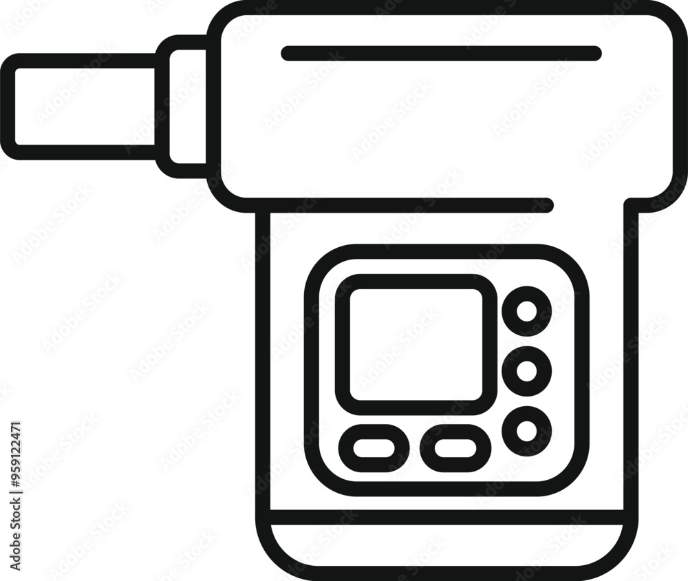 Digital breathalyzer showing alcohol test result icon in outline style Digital breathalyzer showing alcohol test result icon in outline style
