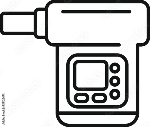 Digital breathalyzer showing alcohol test result icon in outline style