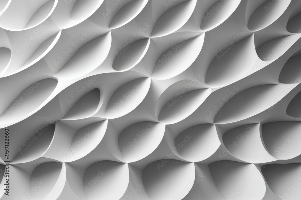 Abstract minimal architecture background, white parametric decoration pattern with soft shadows Abstract minimal architecture background, white parametric decoration pattern with soft shadows