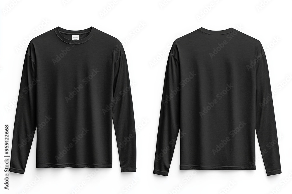 Black long sleeve tshirt mockup isolated created with Generative AI Black long sleeve tshirt mockup isolated created with Generative AI
