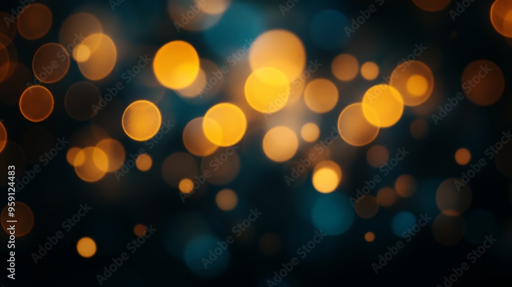 Glowing bokeh lights in dark abstract background Glowing bokeh lights in dark abstract background