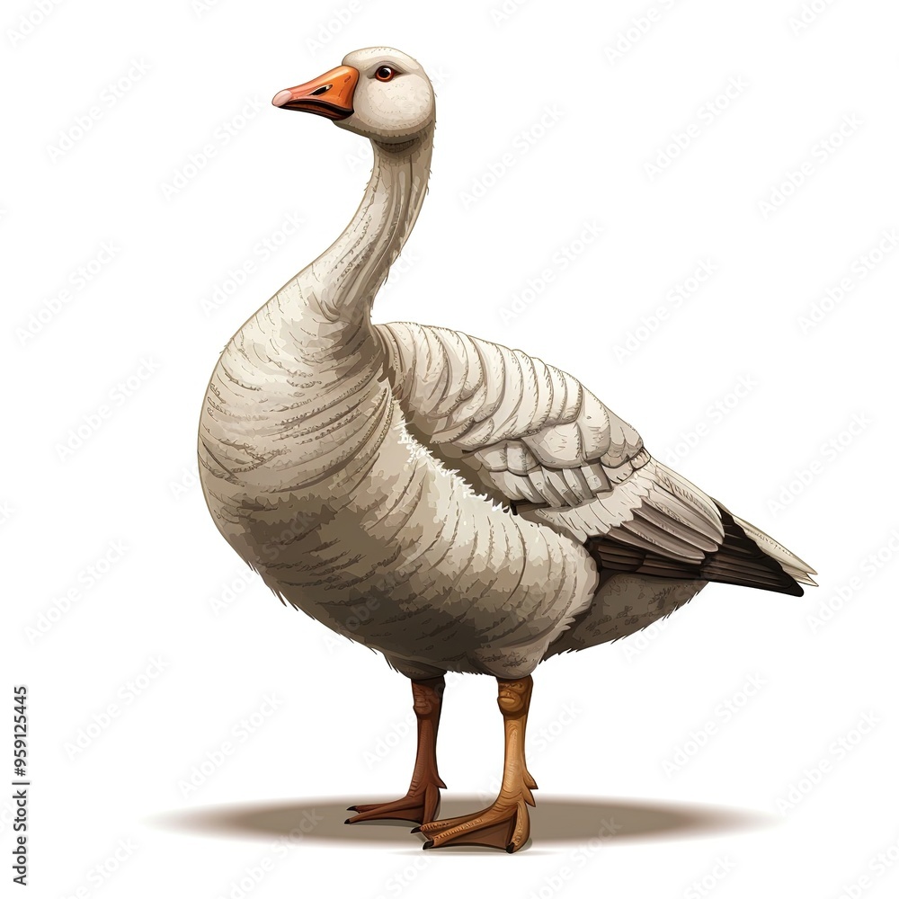 Obraz premium Geese ruin fantasy animal cartoon isolated whitebackground 16:9