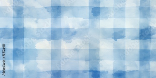 Vintage blue checkered watercolor background