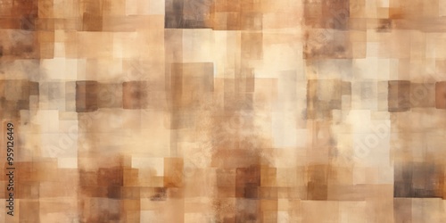 Vintage brown checkered watercolor background