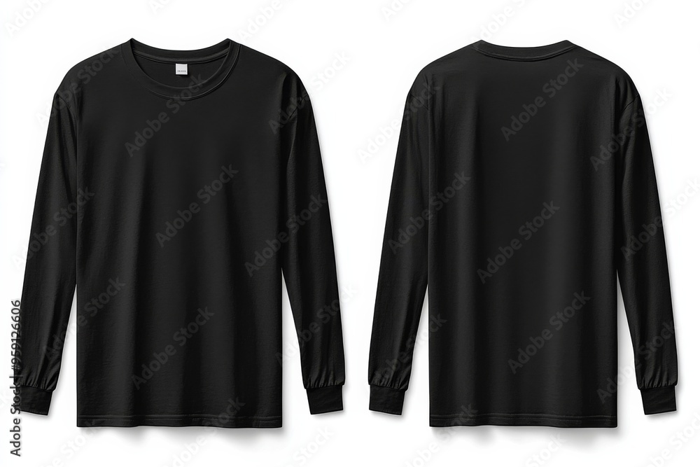 Black long sleeve tshirt mockup isolated created with Generative AI Black long sleeve tshirt mockup isolated created with Generative AI