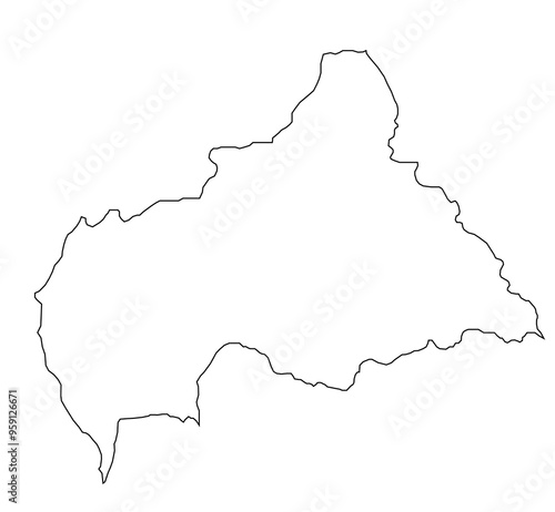 Central African Republic map outline isolated on transparent background. photo