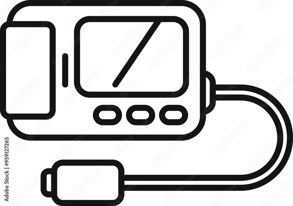 Simple vector illustration of a digital blood pressure monitor showing blood pressure reading Simple vector illustration of a digital blood pressure monitor showing blood pressure reading