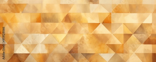 Vintage gold checkered watercolor background