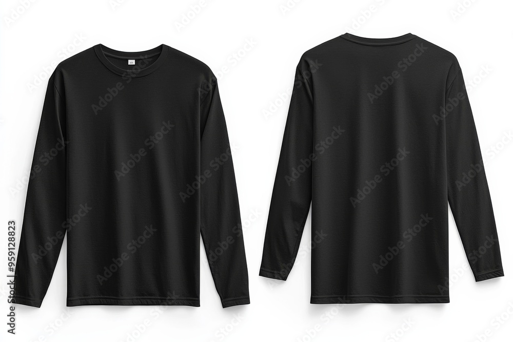 Black long sleeve tshirt mockup isolated created with Generative AI Black long sleeve tshirt mockup isolated created with Generative AI