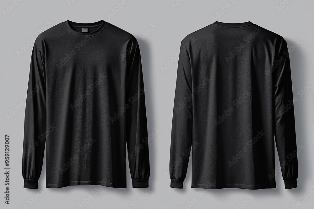 Black long sleeve tshirt mockup isolated created with Generative AI Black long sleeve tshirt mockup isolated created with Generative AI