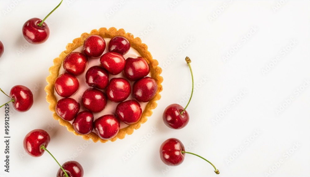 cherry pie with white background cherry pie with white background