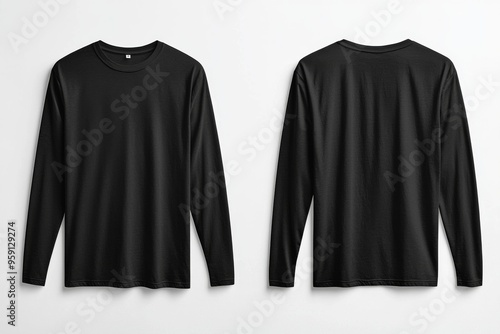 Black long sleeve tshirt mockup isolated created with Generative AI