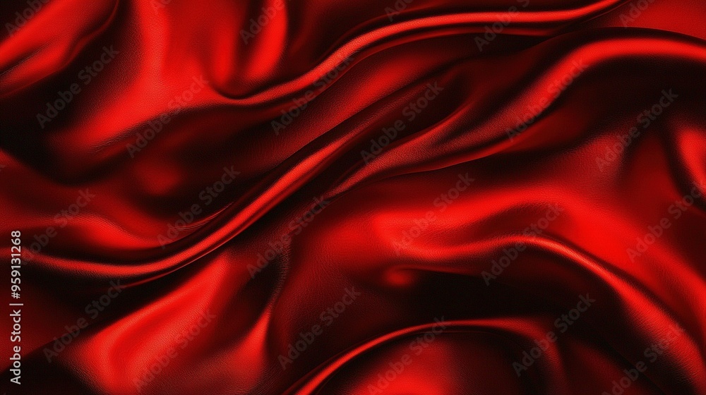 A close-up of a red fabric with a very wavy pattern in the center is quite soft A close-up of a red fabric with a very wavy pattern in the center is quite soft