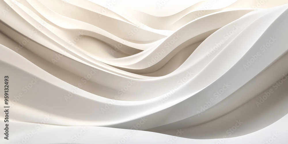 Obraz premium A minimalist 3D light white background with clean, smooth lines and gentle lighting. The design features a stylish, modern appearance with subtle depth and texture.