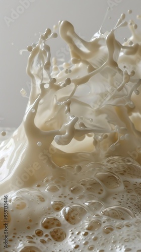 Abstract milk splash creating delicate patterns and textures.