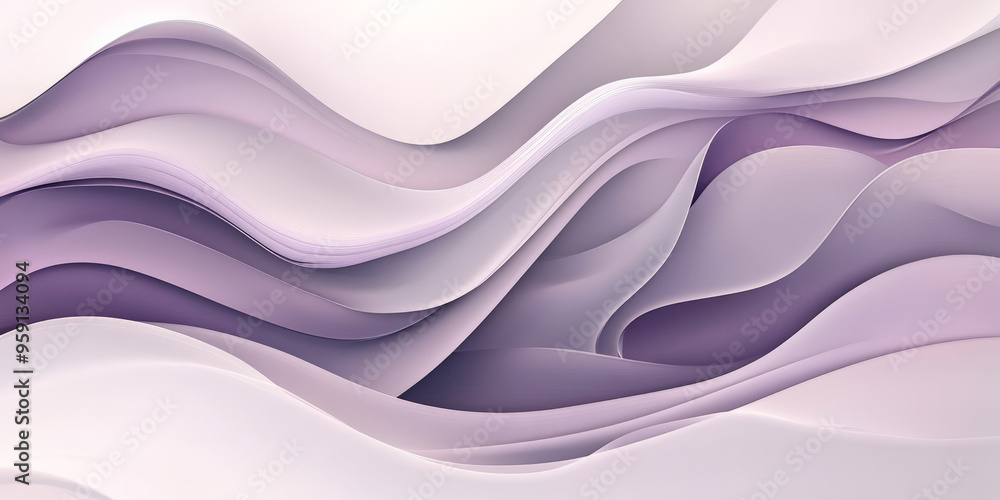 Obraz premium A refined abstract background featuring flowing shapes in muted lavender and silver. The design has an elegant, high-class feel with smooth, gentle gradients.