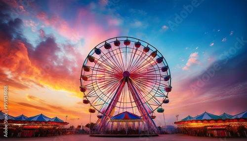 ferris wheel at sunset