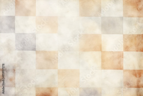 Vintage white checkered watercolor background