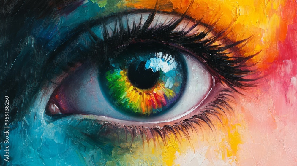 Abstract Vibrant Eye Painting Abstract Vibrant Eye Painting
