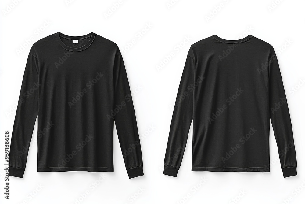 Black long sleeve tshirt mockup isolated created with Generative AI Black long sleeve tshirt mockup isolated created with Generative AI