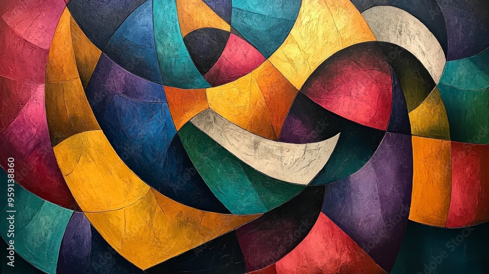 Fototapeta premium Colorful Abstract Geometric Painting