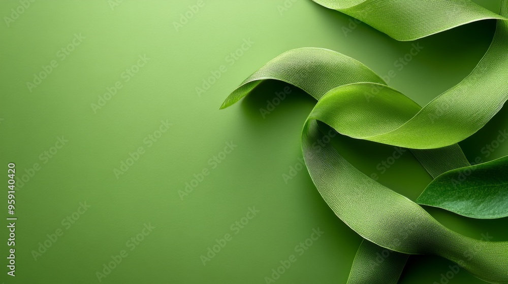 Abstract Green Ribbon Art