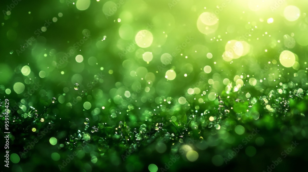 Fototapeta premium Glistening Dew Drops on Grass