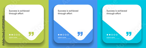 3D bubble testimonial banner, quote, infographic. Social media post template designs for quotes. Empty speech bubbles, quote bubbles and text box. Vector Illustration EPS10.