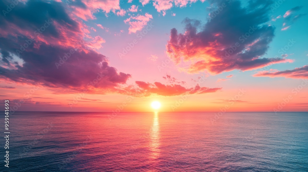 Beautiful Sunset Over Calm Sea Beautiful Sunset Over Calm Sea