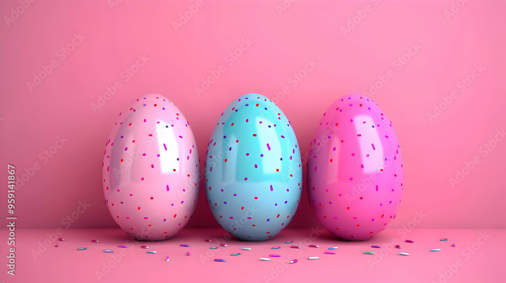 Easter Card With Eggs Set . Flat Minimalistic Easter Card With Eggs Set . Flat Minimalistic