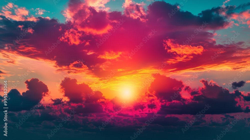 Dramatic Sunset Sky with Vivid Colors Dramatic Sunset Sky with Vivid Colors