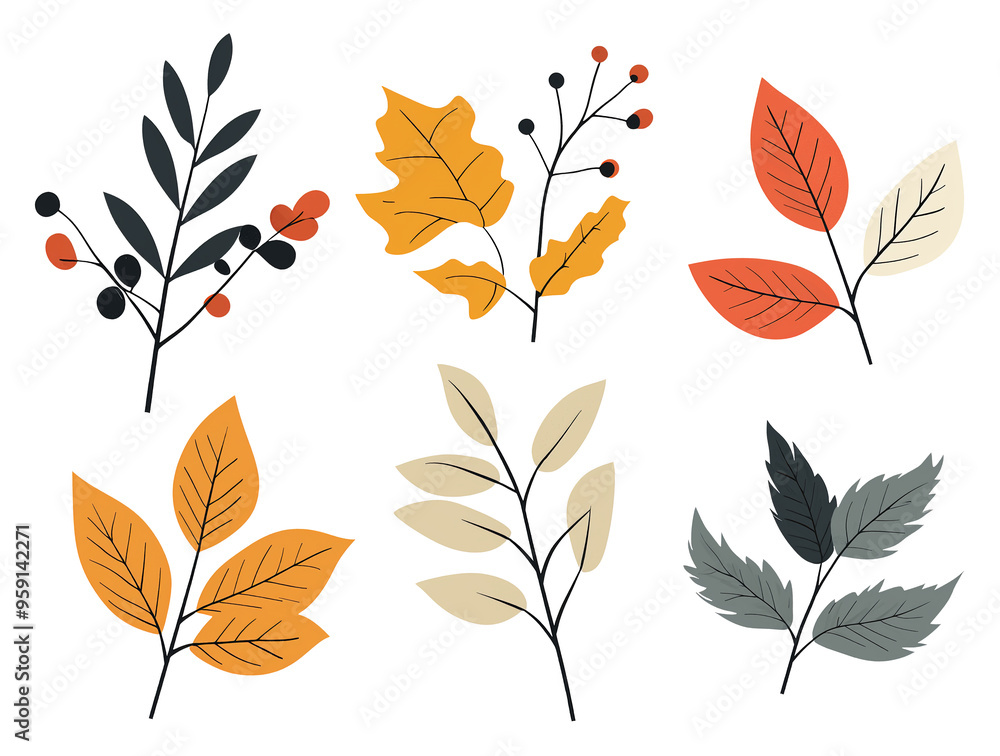 Obraz premium Autumn Decorating Element Illustration