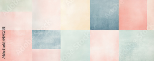 A chic background with light color blocks arranged in an abstract pattern. The design incorporates pastel shades and smooth transitions for a stylish, contemporary effect.