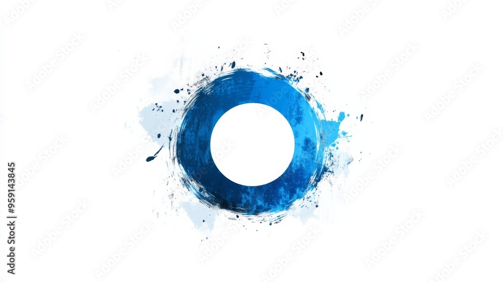 Obraz premium Blue Circle Splash Art