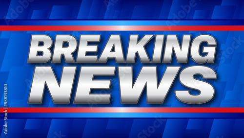 Breaking News in red and blued background - Illustration