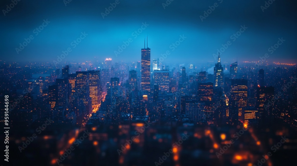 Fototapeta premium City Skyline at Night