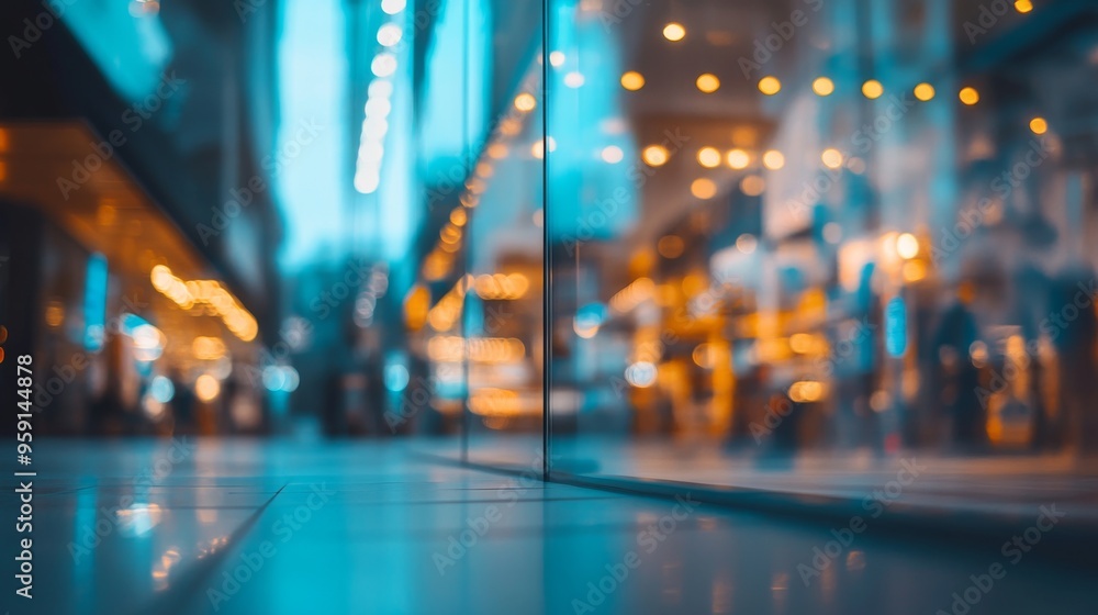 Modern Shopping Mall with Blurred Lights Modern Shopping Mall with Blurred Lights