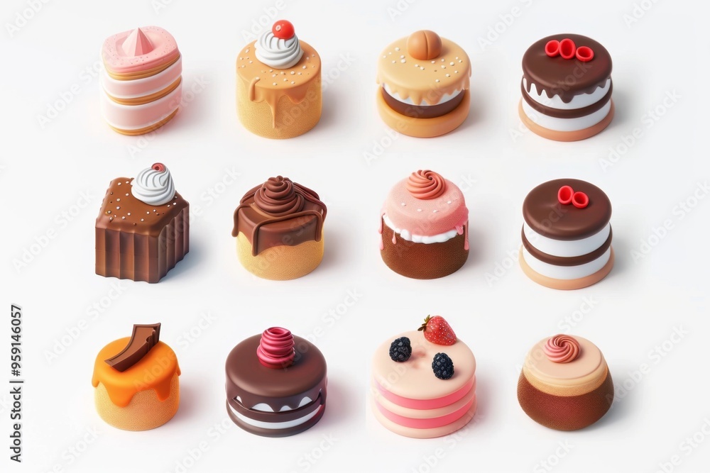 Cakes icon set, desserts, cupcakes symbols, sweets sign, bakery design elements, bakery pastry, biscuits Cakes icon set, desserts, cupcakes symbols, sweets sign, bakery design elements, bakery pastry, biscuits