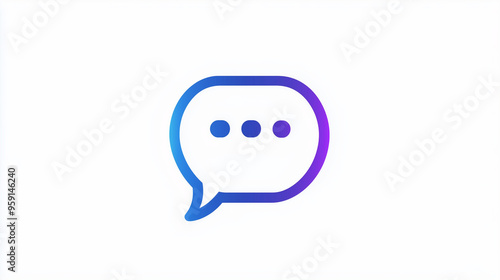 A line icon of a chat bubble representing messaging, website, line icons, on white background