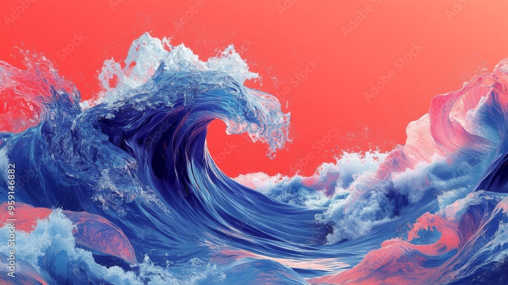 Fototapeta premium Vibrant Artistic Ocean Waves