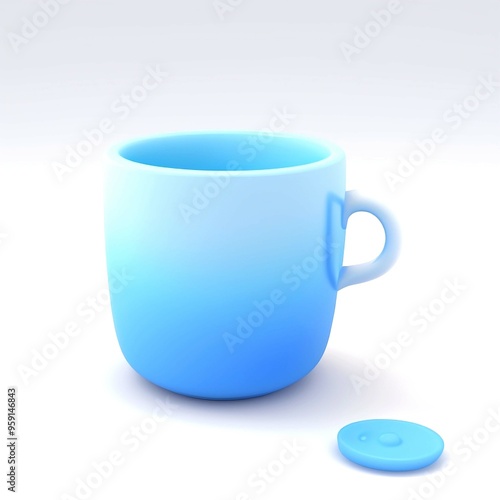 3d Realistic cup on white background.