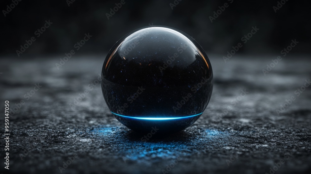 Futuristic Glowing Egg on Dark Surface Futuristic Glowing Egg on Dark Surface