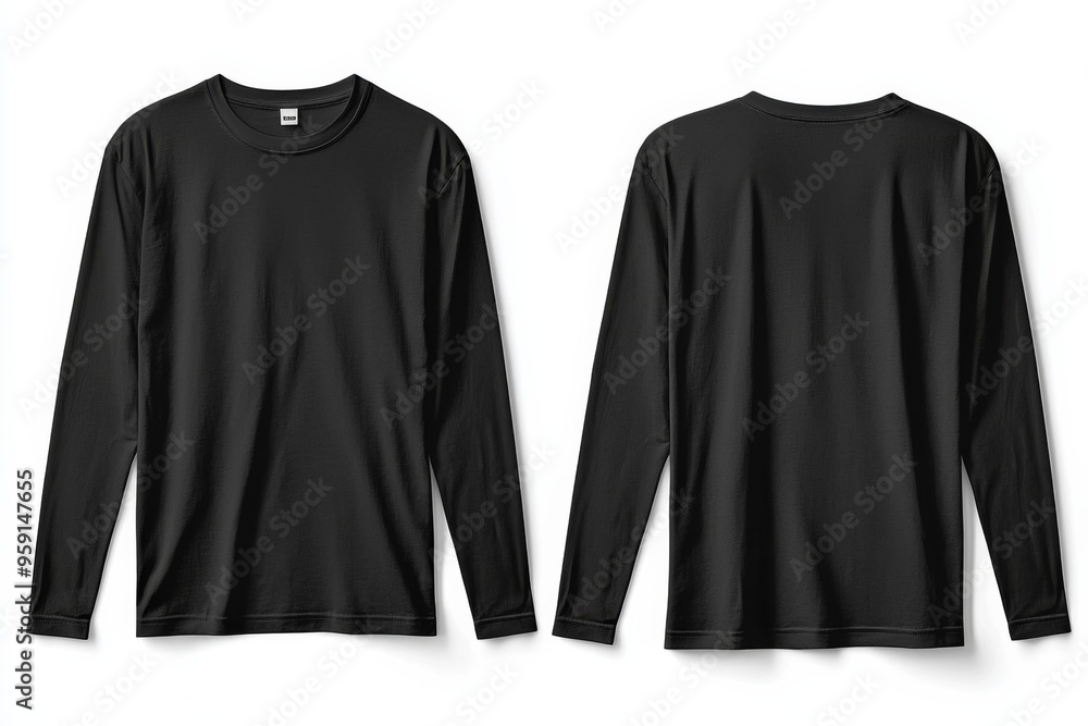 Black long sleeve tshirt mockup isolated created with Generative AI Black long sleeve tshirt mockup isolated created with Generative AI