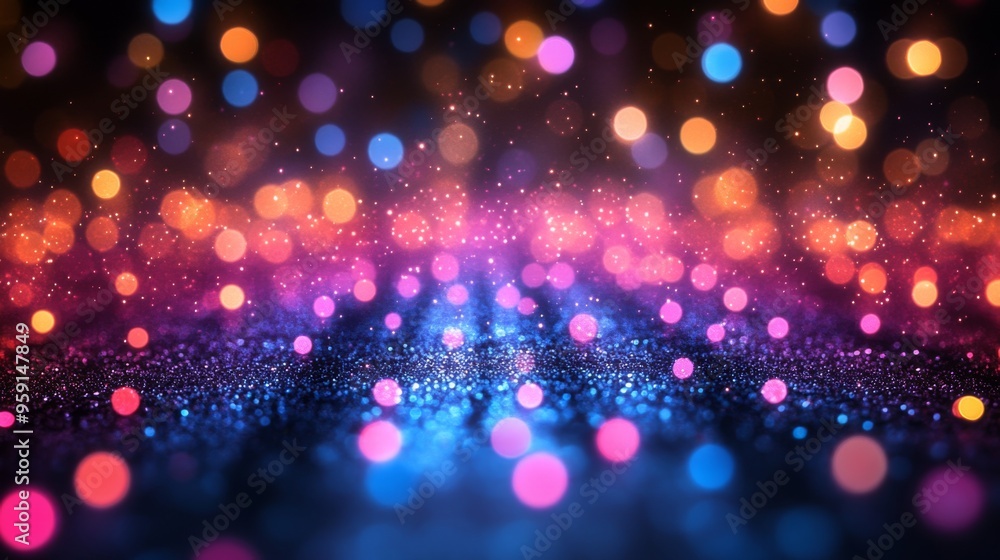 Colorful Bokeh Lights and Glitter Abstract Background Colorful Bokeh Lights and Glitter Abstract Background