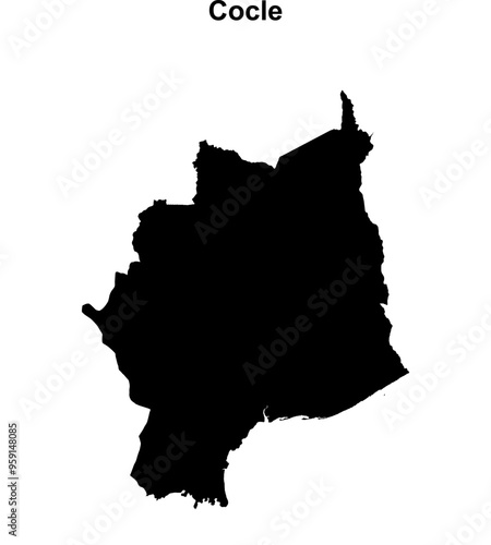 Cocle province blank outline map