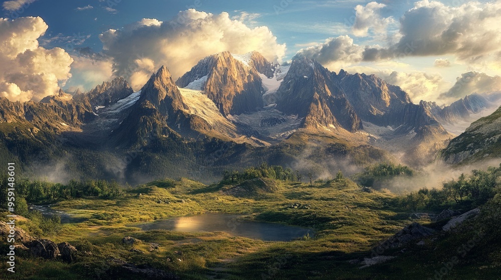 Naklejka premium Stunning mountain landscapes and their ecosystems