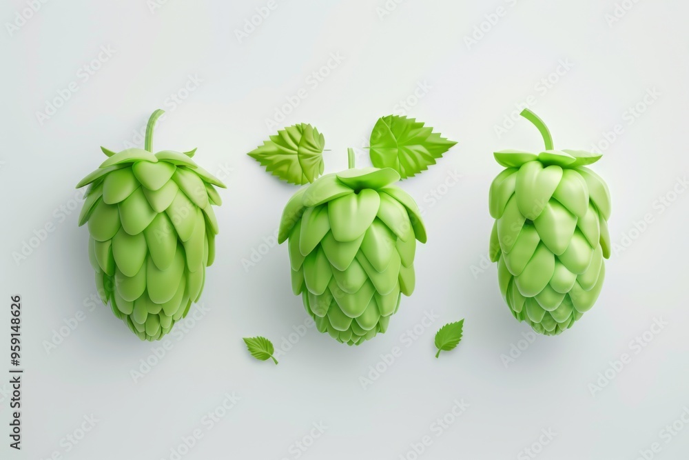 Hop cones icon, beer brewery symbol, humulus lupulus flower cones, hop plant beer manufacturing ingredient Hop cones icon, beer brewery symbol, humulus lupulus flower cones, hop plant beer manufacturing ingredient