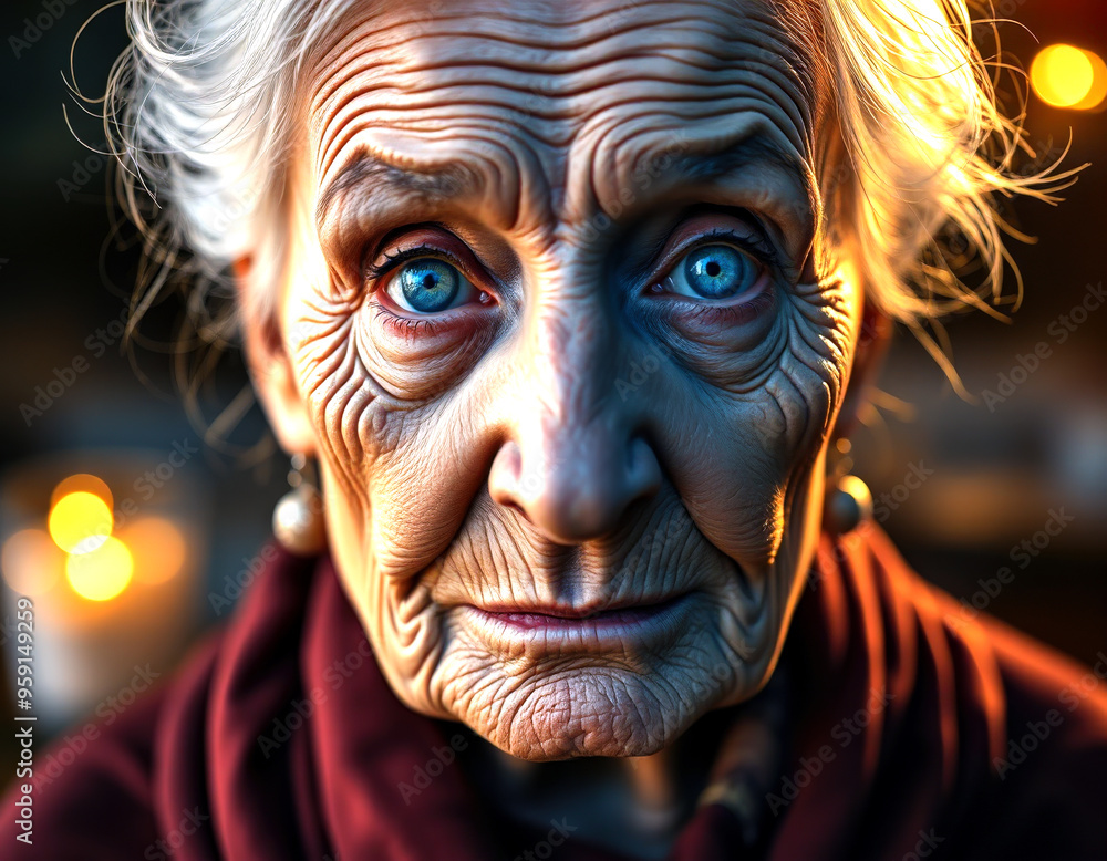 Une dame âgée, avec un regard perçant et effrayant, ses yeux fixes et pénétrants semblent capturer toute l’attention, laissant une impression durable et troublante. Une dame âgée, avec un regard perçant et effrayant, ses yeux fixes et pénétrants semblent capturer toute l’attention, laissant une impression durable et troublante.